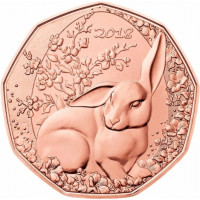 5 Евро Австрия Пасхальный Заяц (2018 года)